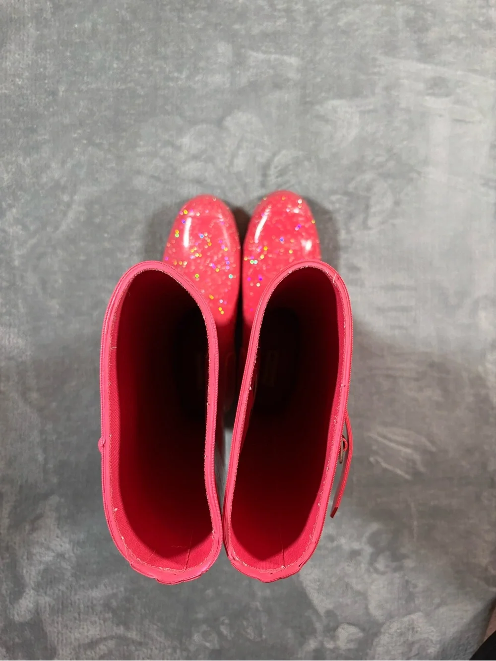 Hunter Girls Hot Pink Glitter Rain Boots